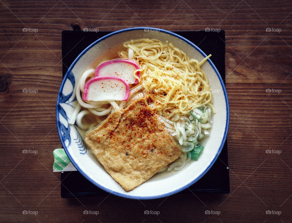 Udon noodles. Bowl with udon noodles