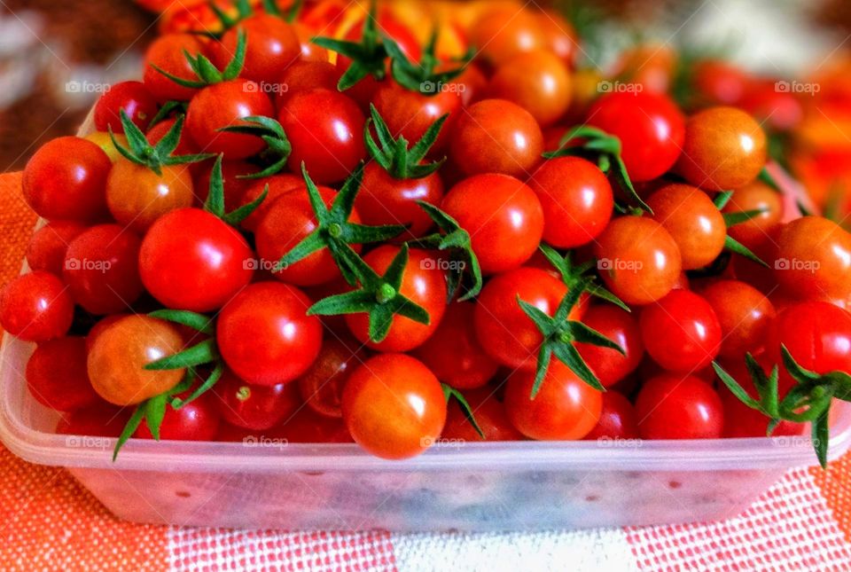 small tomatoes from the backyard to make a beautiful sauce