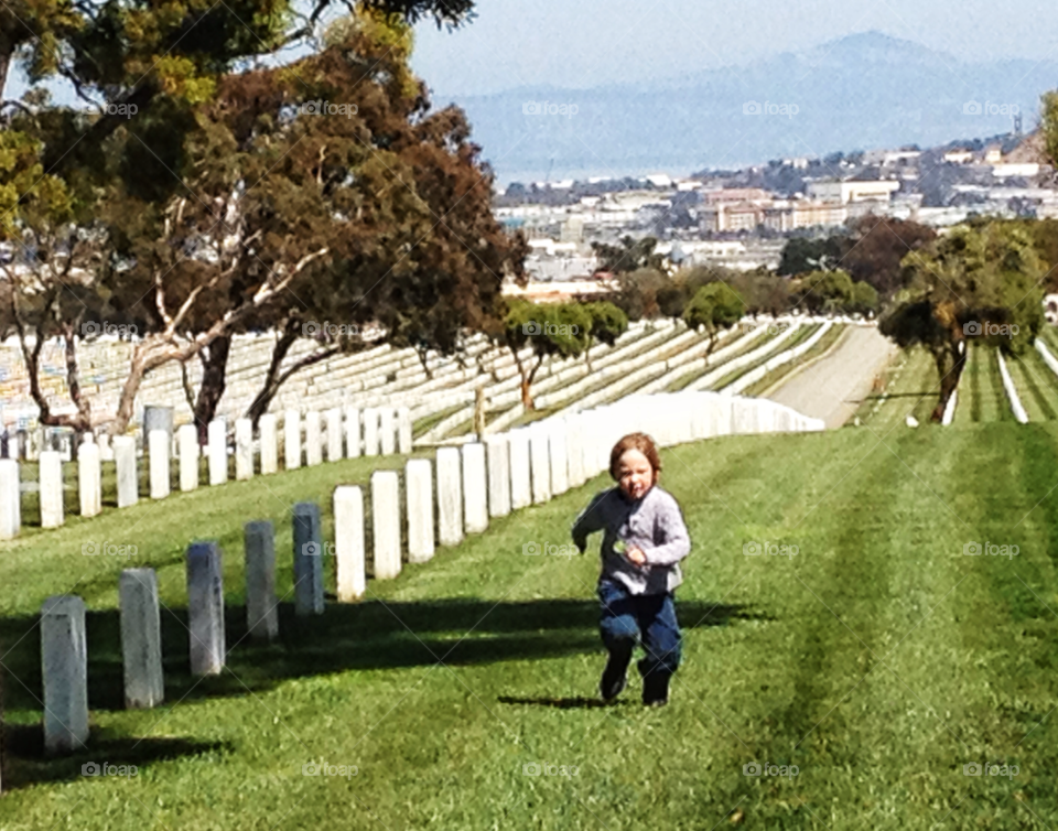 young boy graveyard graves by threeboydad