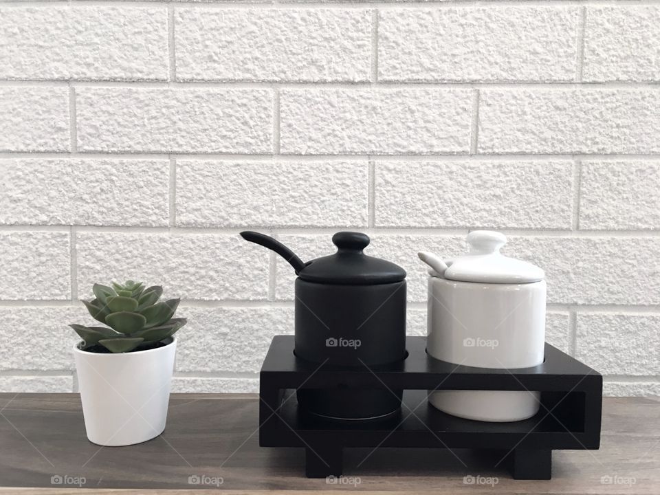 Seasoning set on the table