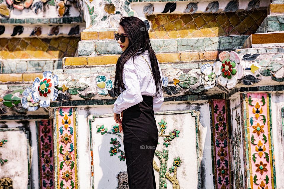Tourist at Wat Arun temple