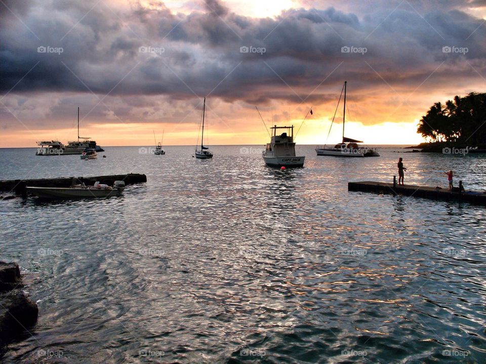 Clouds at sunset Hawaii