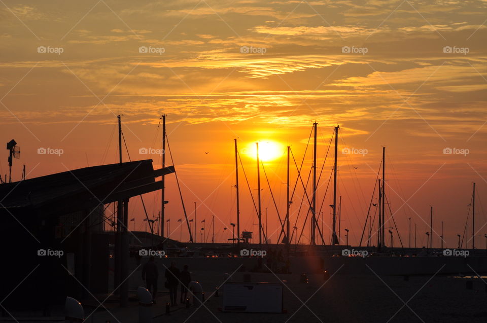 morning silhouettes at the Baltic sea coast