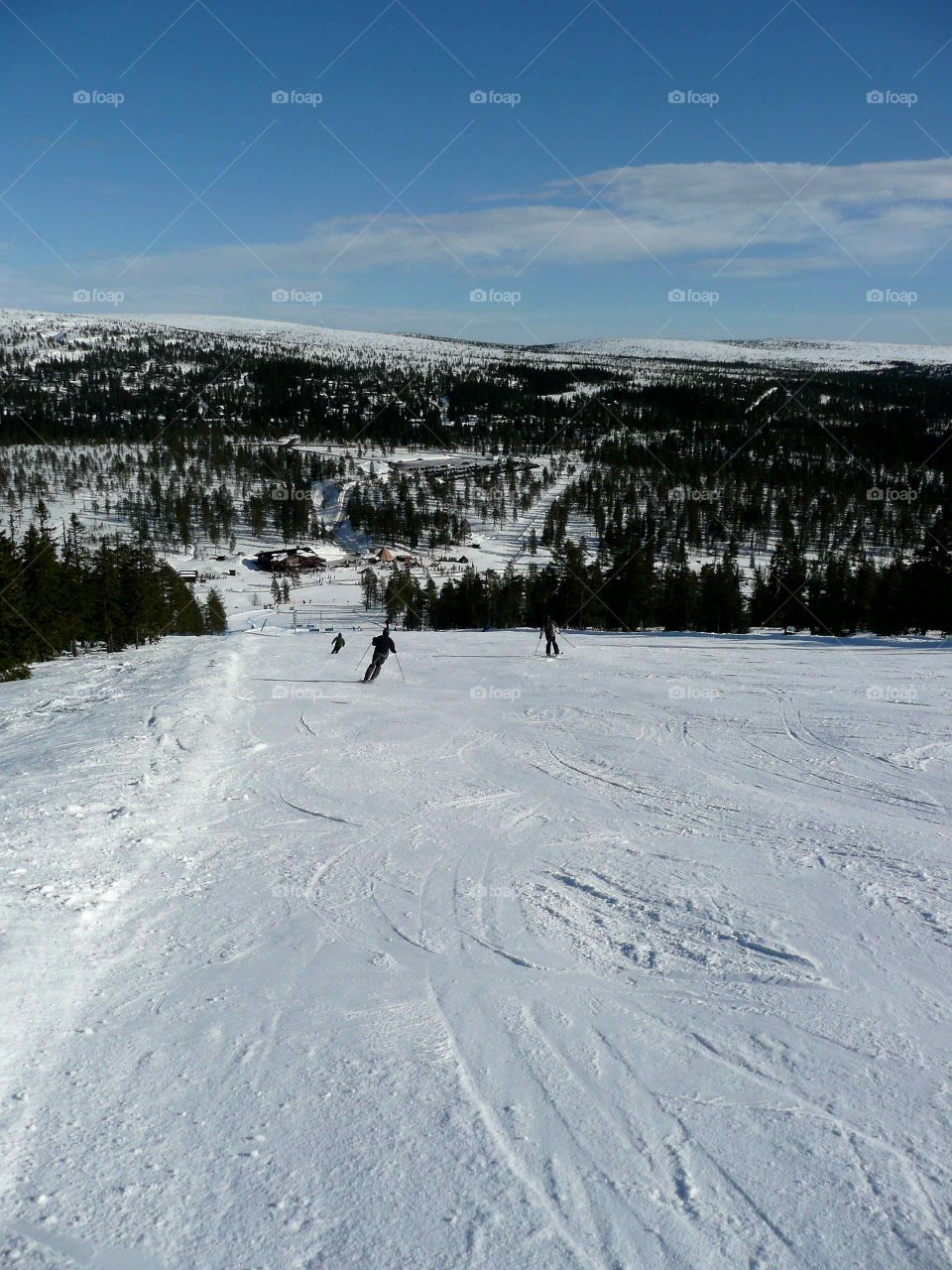 in the ski slope