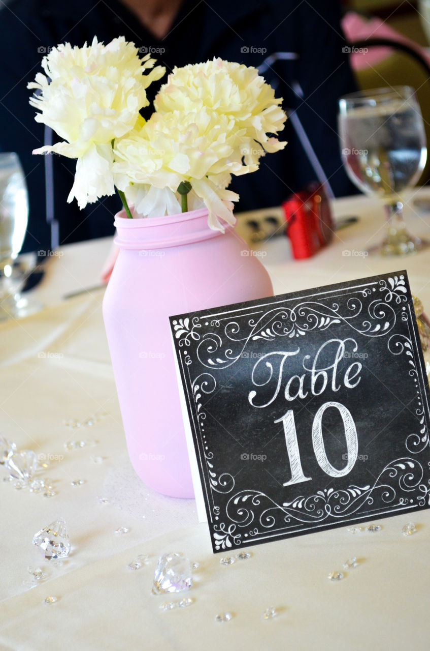 pink wedding table decorations