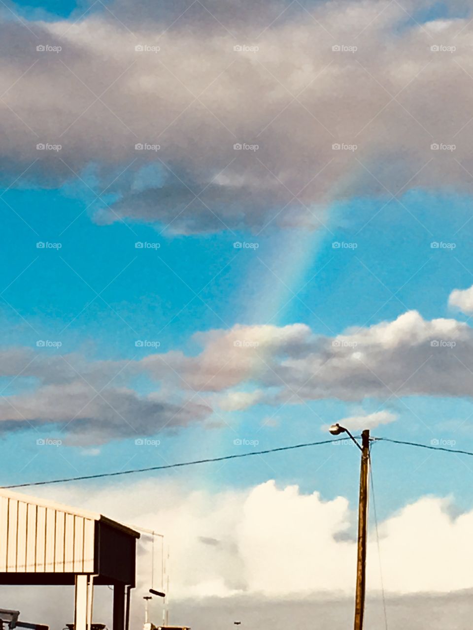 Rainbow from a rain cloud