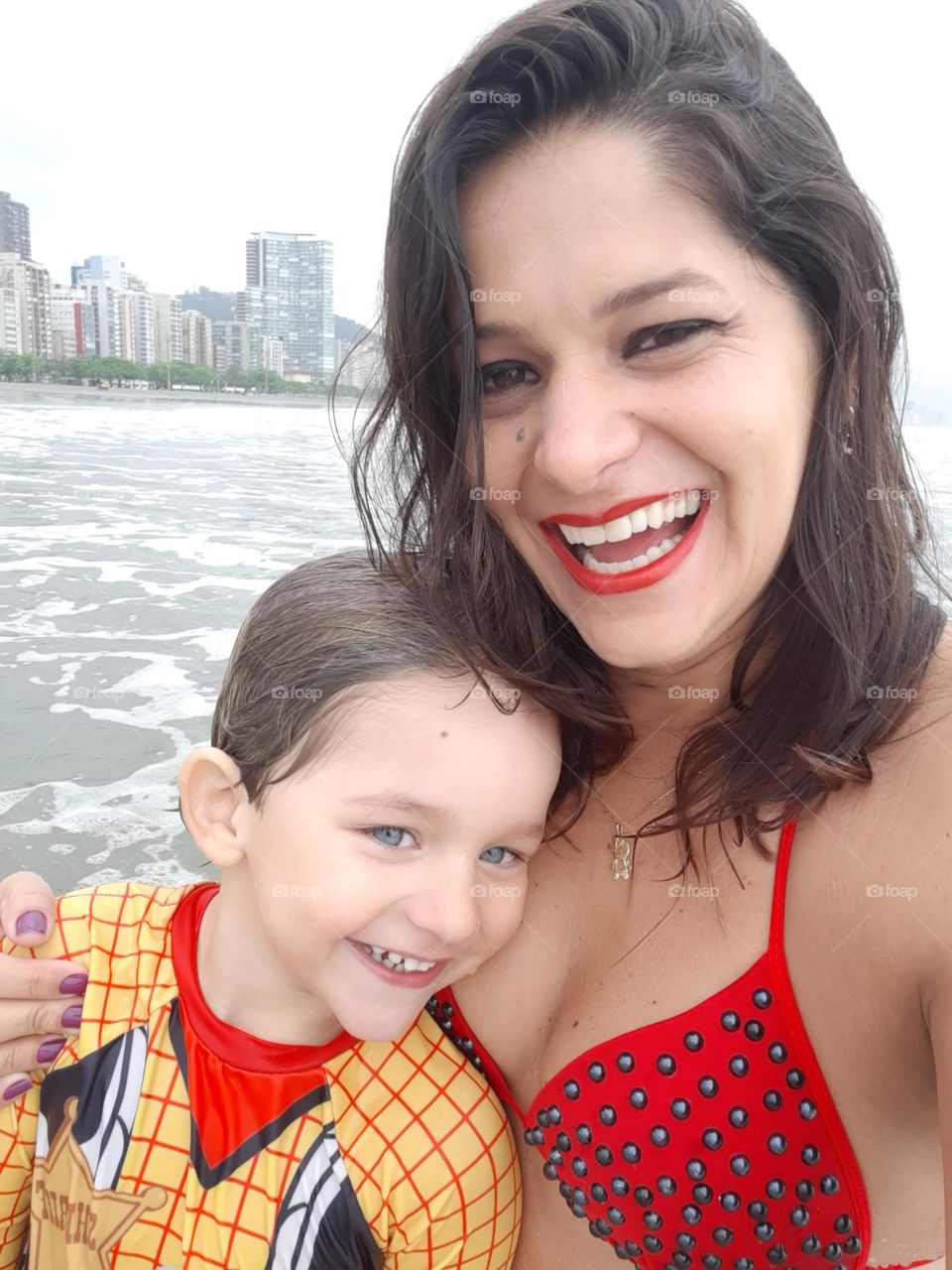 joy on the beach in Santos