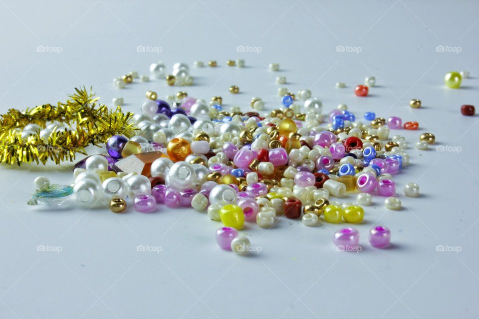 all kinds of jewelry and beads without scrap background