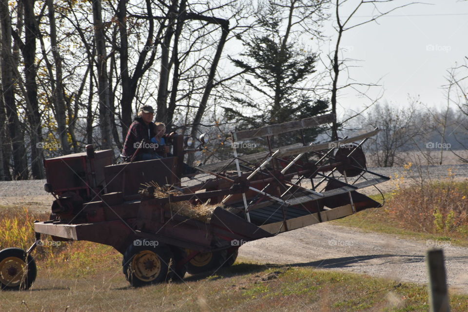 Driving the swather 