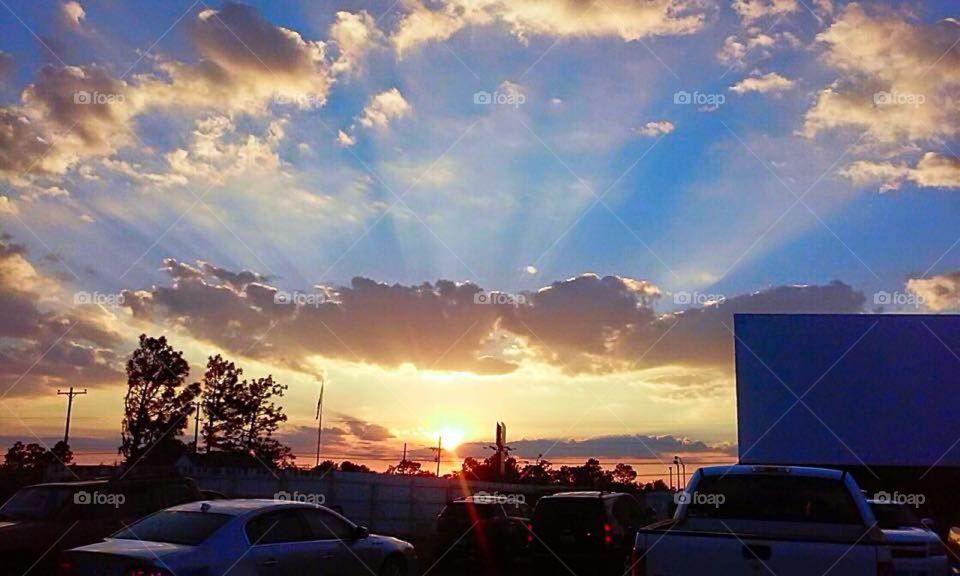 Sunset at the Jesup Drive-In in Jesup, GA 