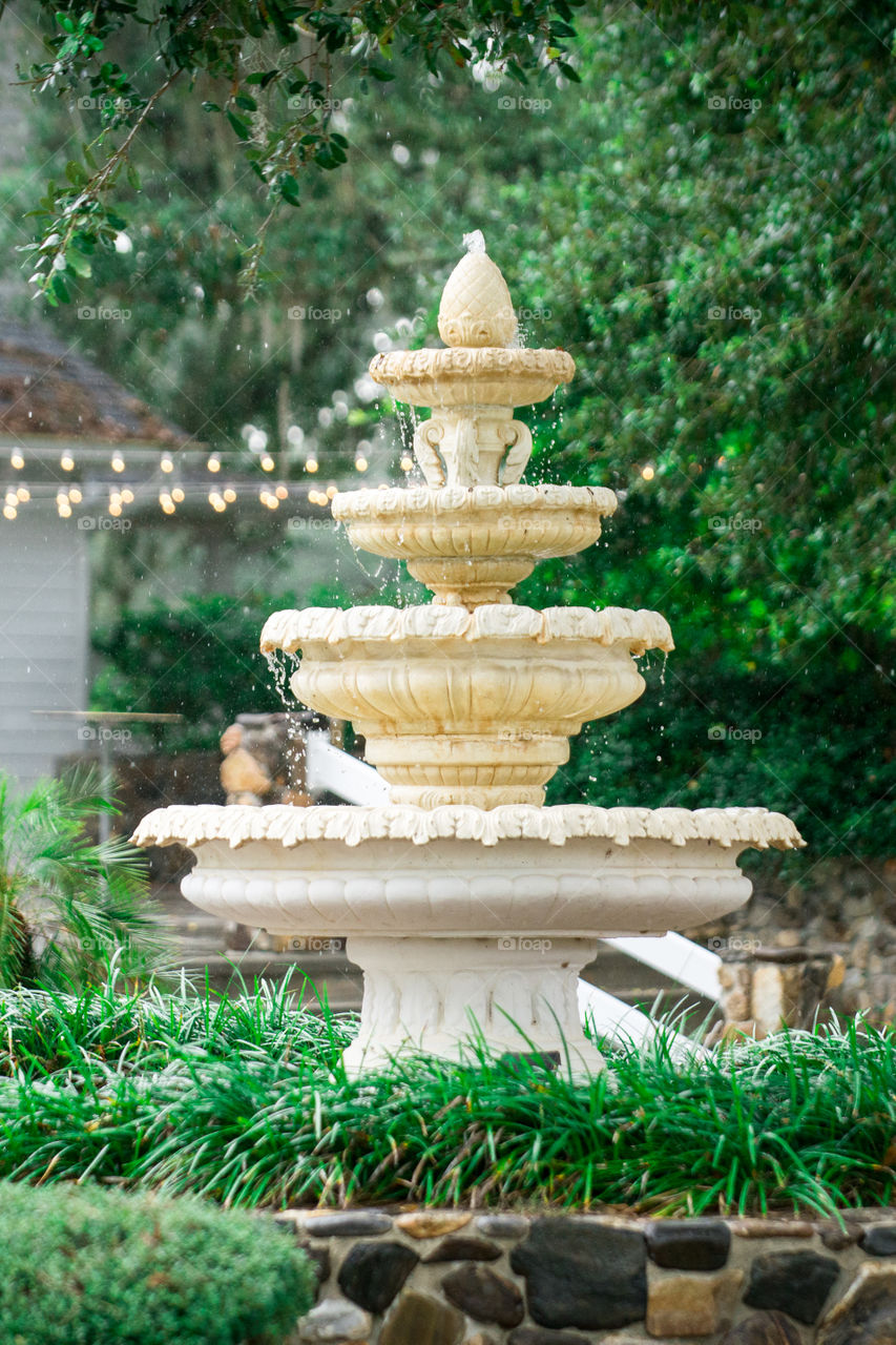 Ornate white Garden Fountain