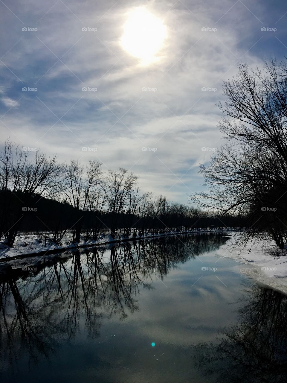 Winter reflections on the Old Course Saco River, Maine 
