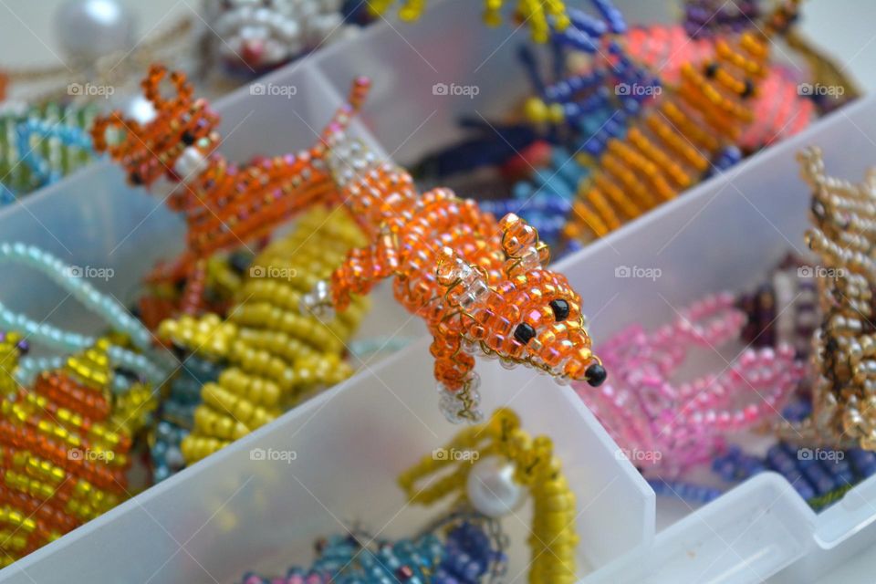 animal figures from beads, arts