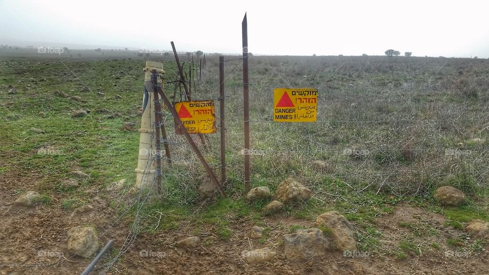 mine fields in Golan heights