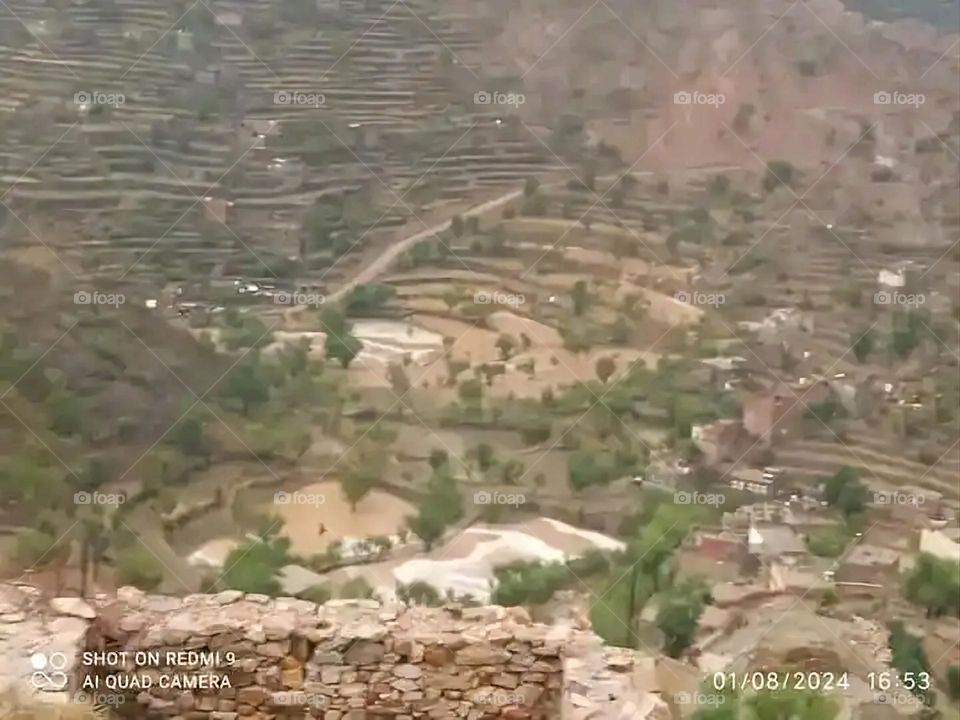 Glory be to God, the magnificent and picturesque view and the natural green trees are a view that is nothing more wonderful than it