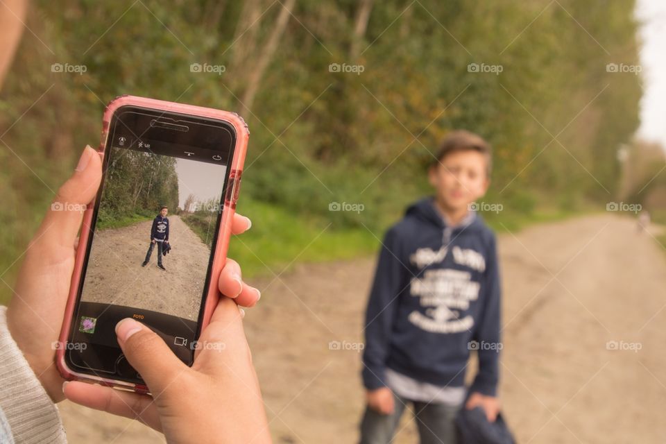 Taking a picture with a mobile phone