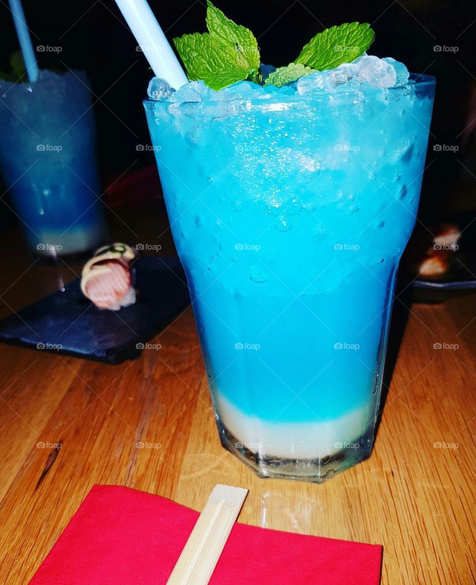 Calpis Curacao Blue drink