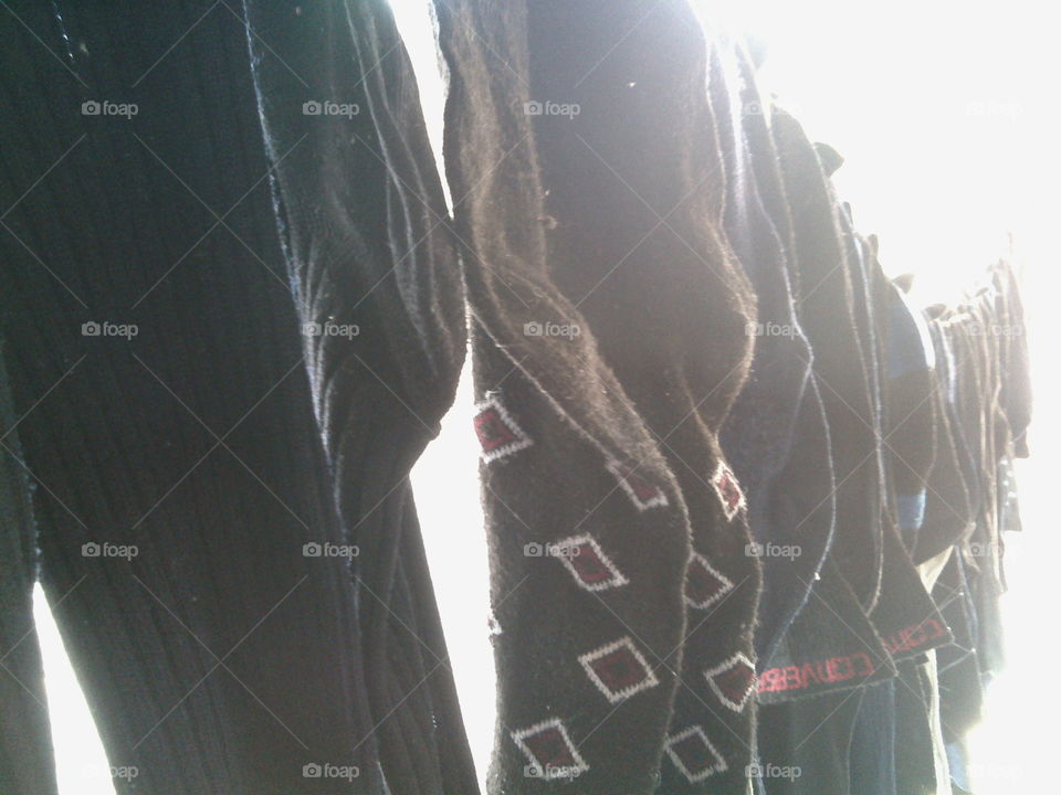 Footbridge of clean socks