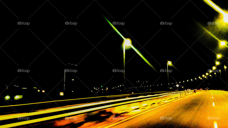 Highway road lights drive