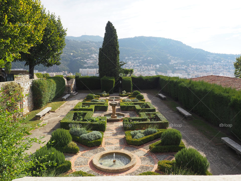 Gardens of the monastery in Cimiez in Nice, France.