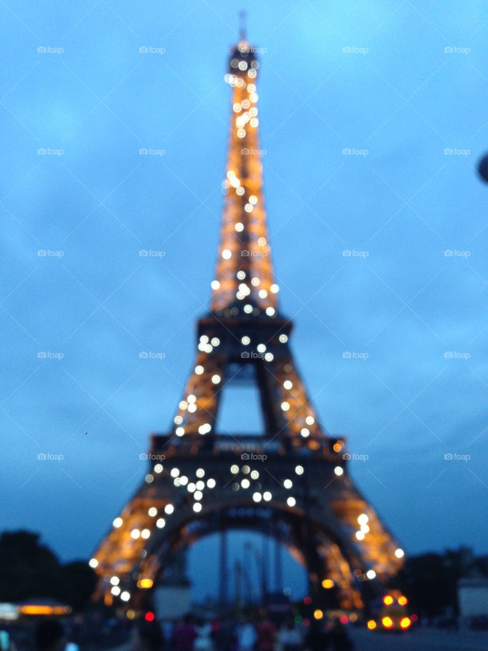 Eiffel Tower with Bokeh effect. 
