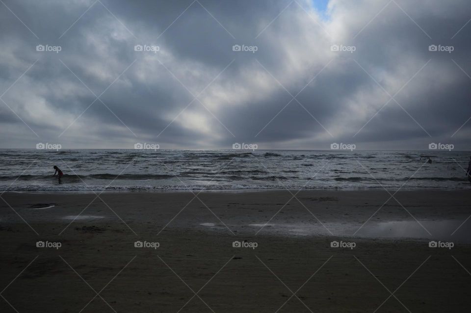 cloudy weather on the beach