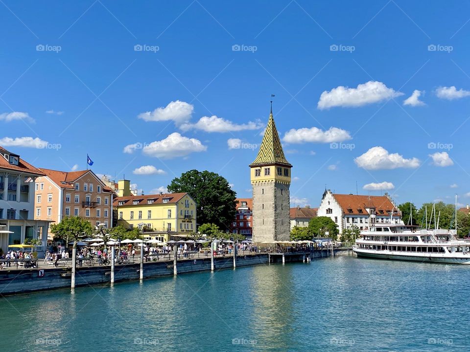 View of the port of Lindau from the scheduled boat