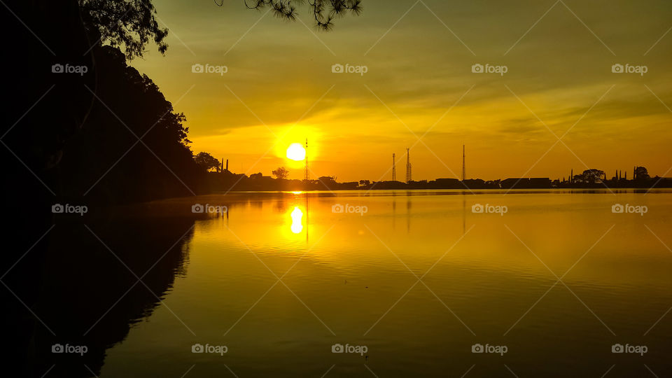 Sunrise in lake sarangan