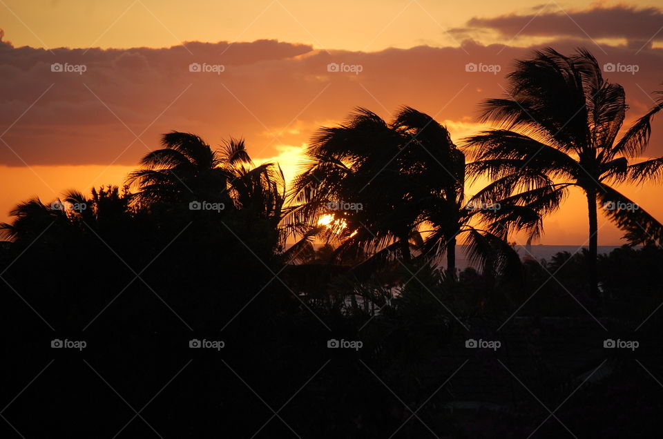 Sunset at Poipu Beach, Kauai. 