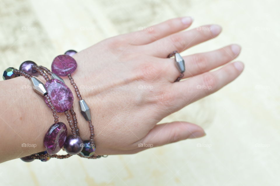 Handmade bracelet purple 