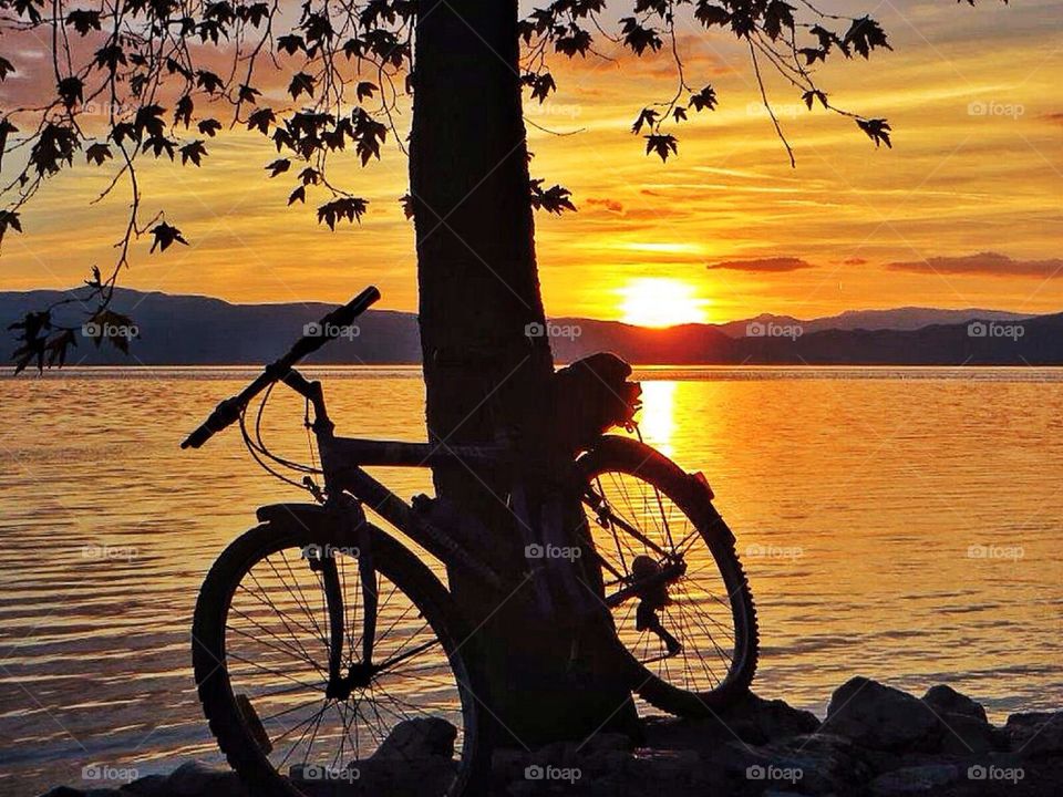 Bike by the lake