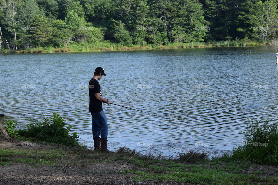 Boy fishing