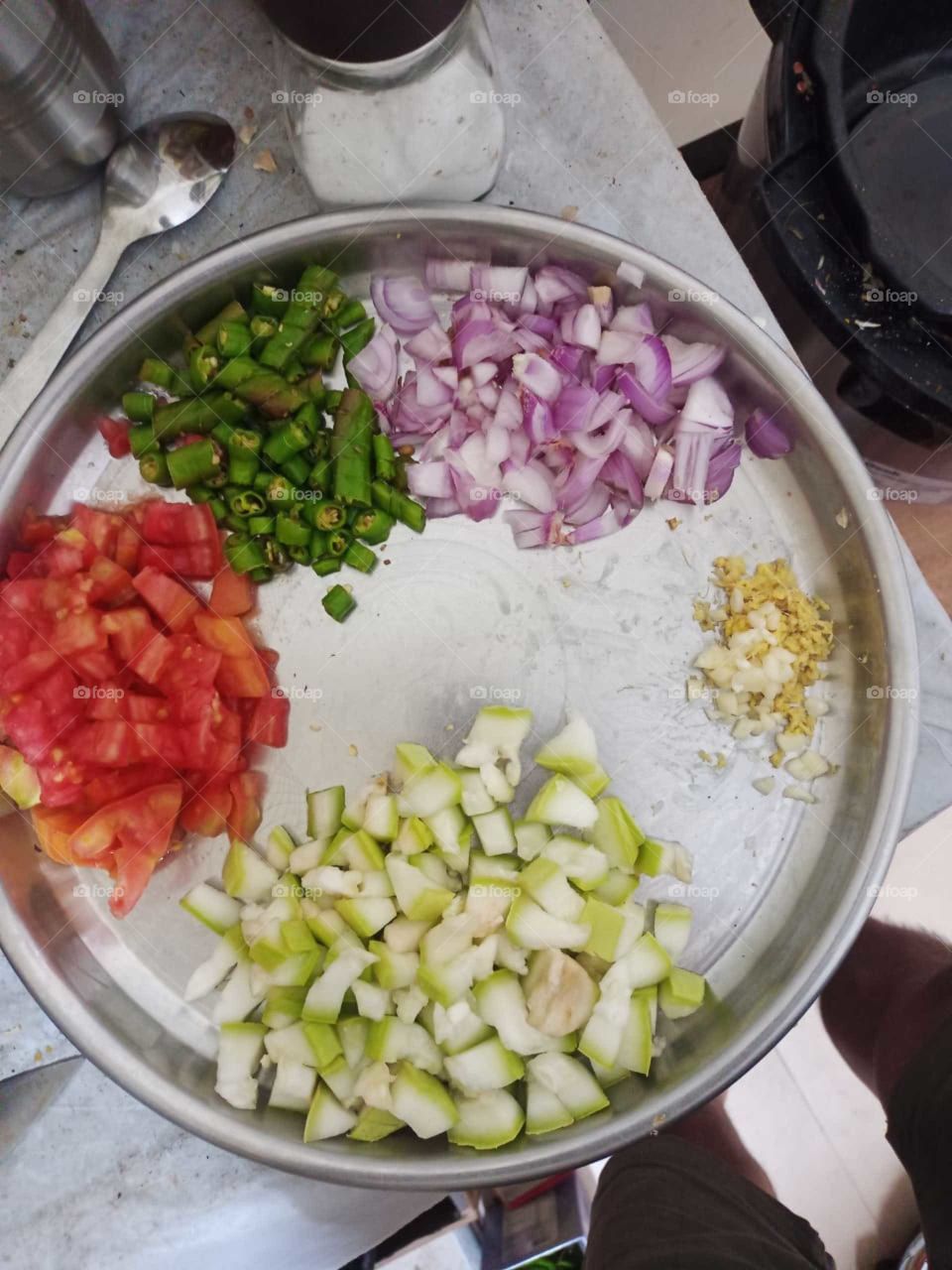 Vegetables are ready to fry