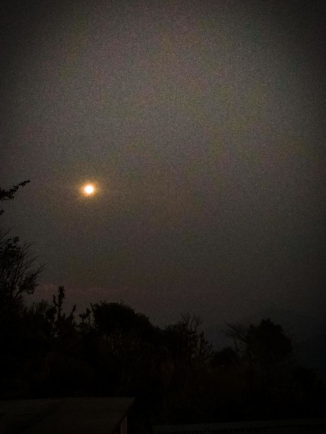 beautiful moon in the evening of sky.