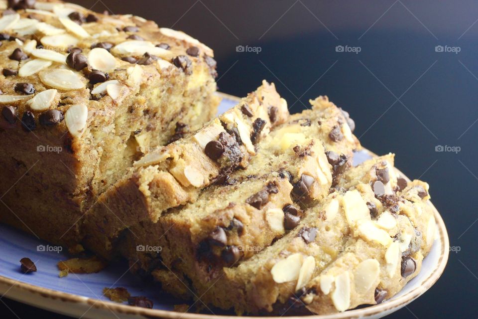 Banana bread on the plate