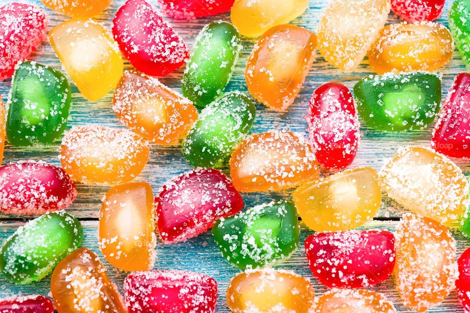 Sweet marmalade candy background.