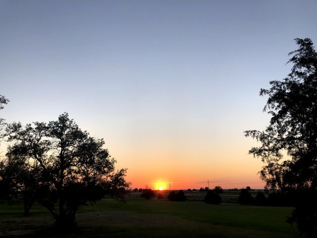 Golfing at sunset
