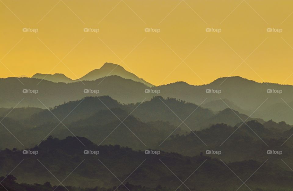 Morning Glow, and sunrise Dawn at the Mountainous part of Aurora, Philippines