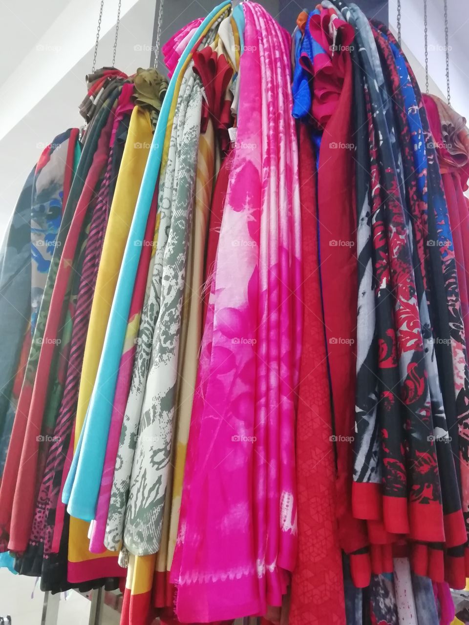 Colourful sarees #  but why have they hang there 🤔