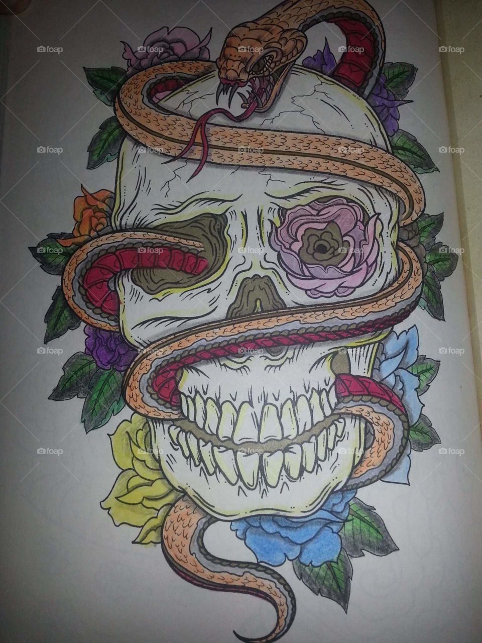 My skull and snake design