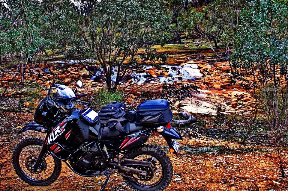 Adventure motorcycle riding through Perth country