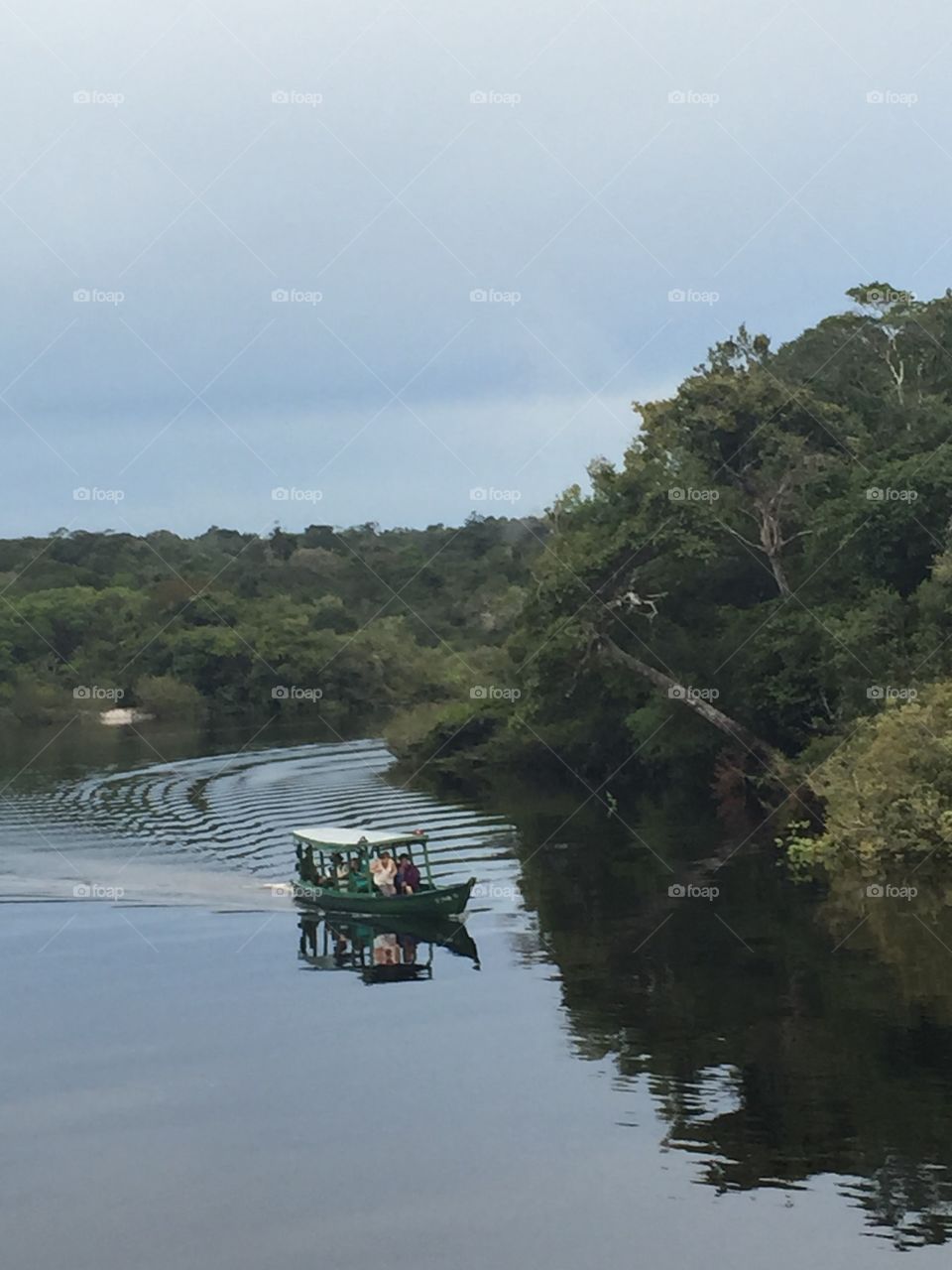 Amazon. Boat on Amazon River