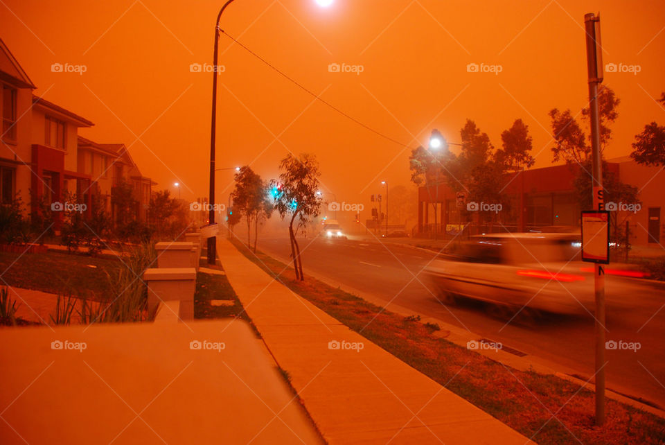 morning orange cars storm by paullj