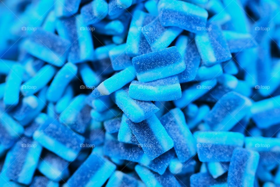 delicious blue jelly candies