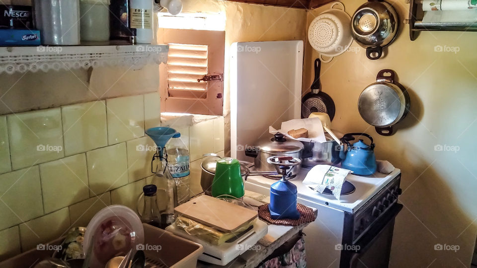 kitchen in a vacation house near the sea