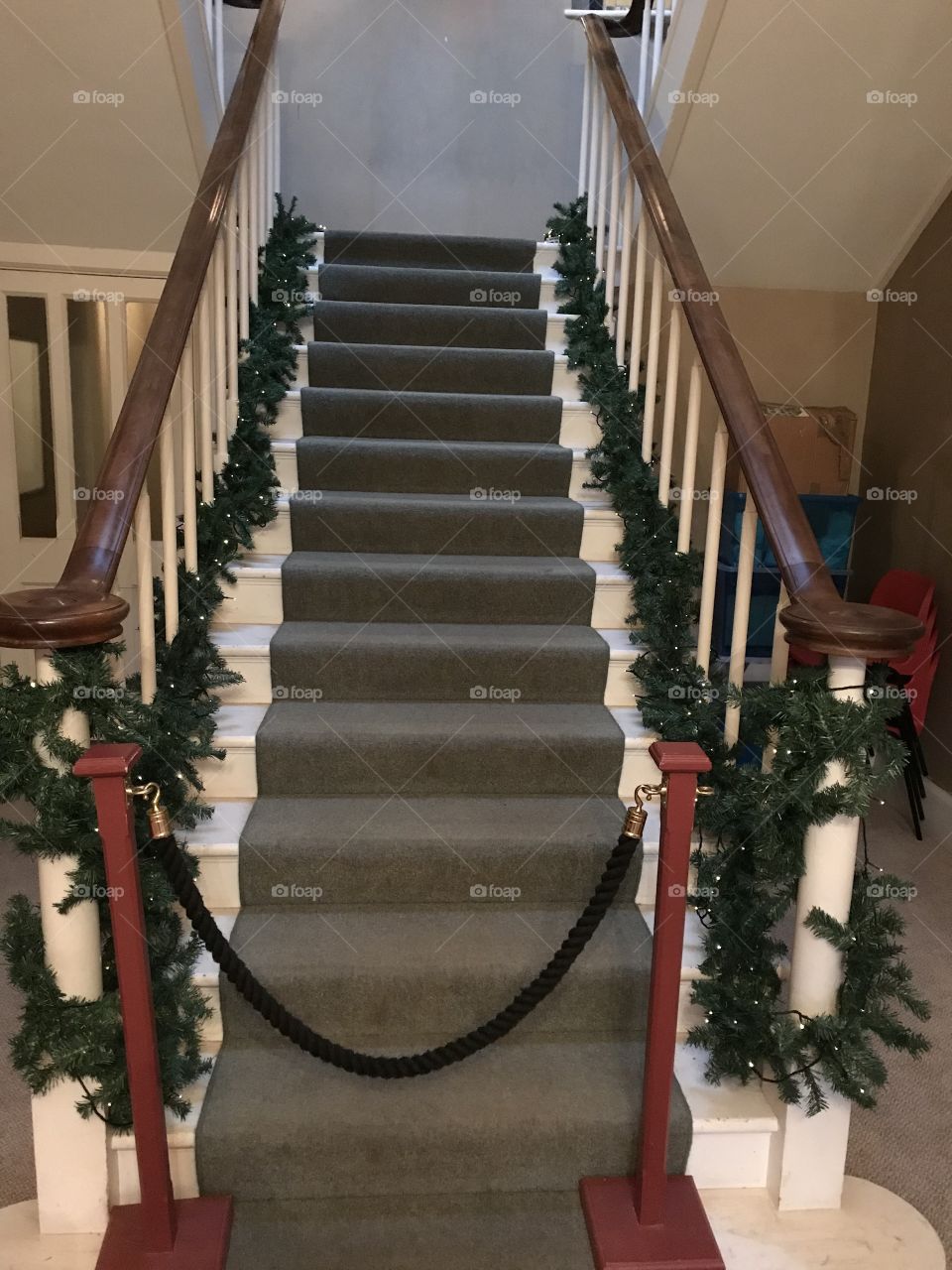 One of the many elegant staircases at this stately home.