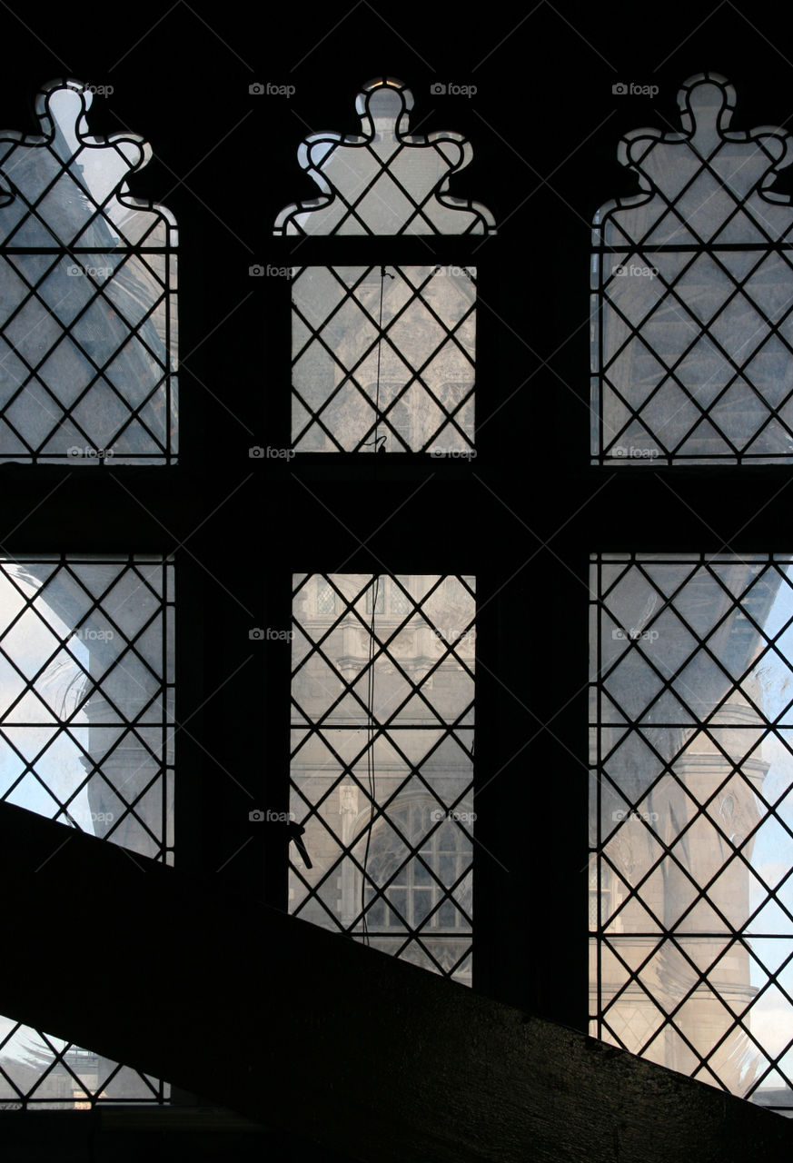 Glass windows in the Tower Bridge, London