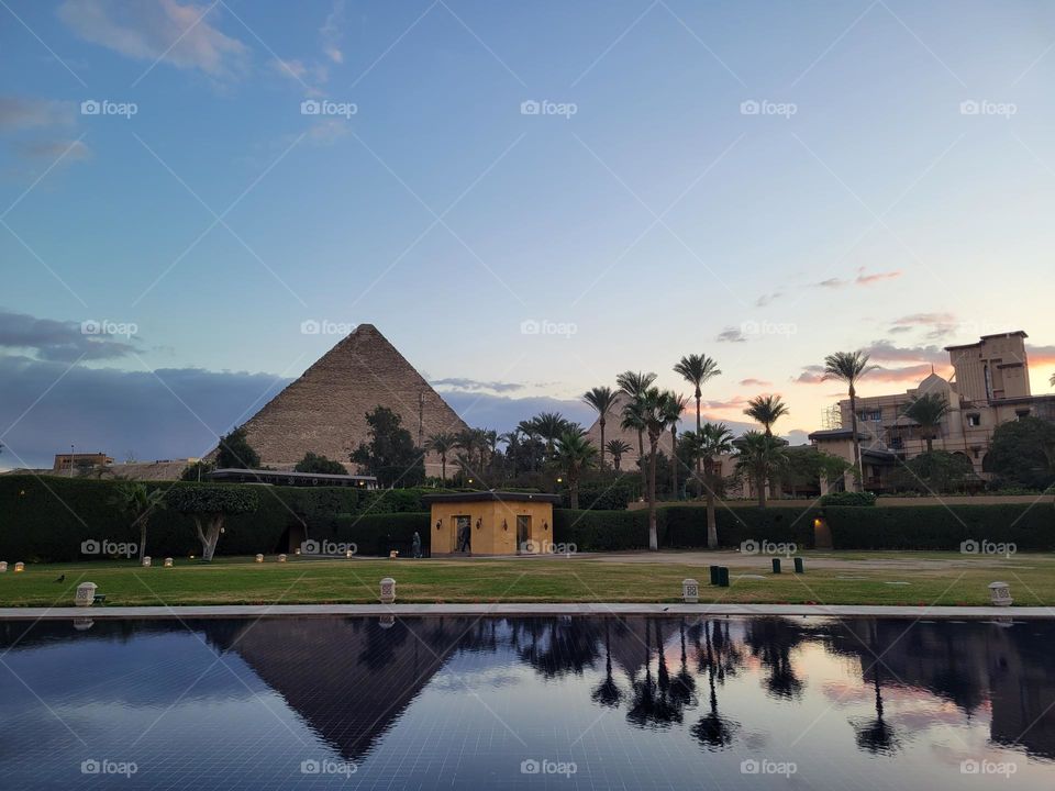 Pyramid Reflection Cairo Egypt