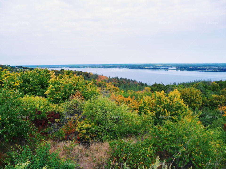 boundless water spaces of the Dnieper River in Ukraine