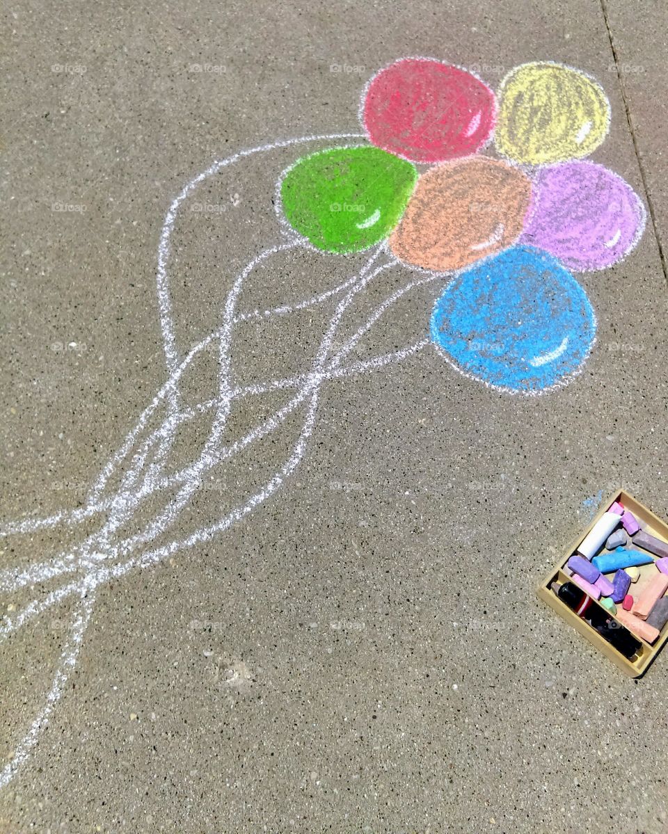 Balloons Chalk Art